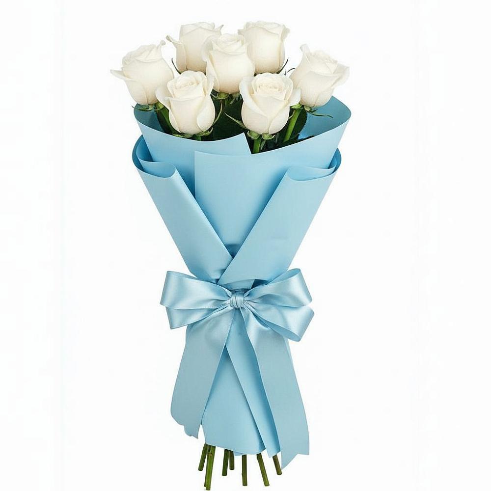 Букет 7 белых роз Проуд в Королёве