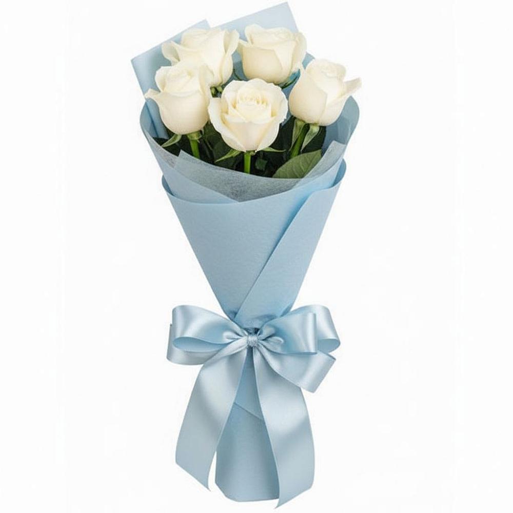 Букет 5 Белых роз Проуд в Королёве