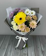 Букет цветов из:  Розы, Герберы и Хризантемы в Королёве