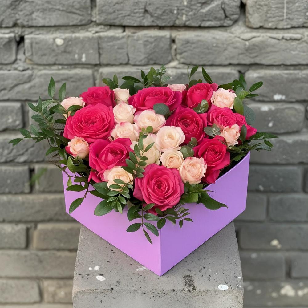 Цветочная композиция из Розы в коробке в Королёве