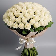 Букет 101 беля роза Белоснежка в Королёве