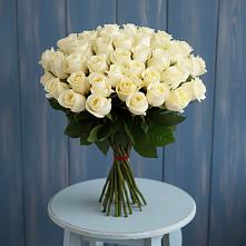 Букет 51 Белая роза Эдлесс Лав в Королёве