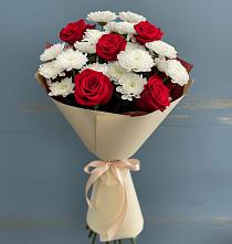 Букет цветов из:  Розы и Хризантемы в Королёве
