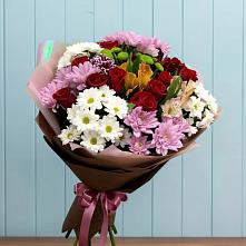 Букет цветов из:  Розы, Хризантемы и Альстромерии #REPLACE_PRED# Королёве