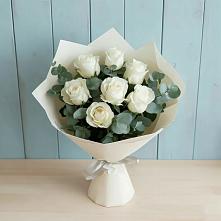 Букет Белые розы в Эвкалипте #REPLACE_PRED# Королёве